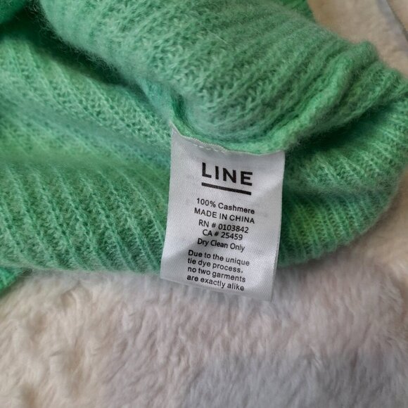 Line 100% Cashmere Sweater Sz M Crop Slouchy Preppy Boho Colorful - Picture 9 of 11